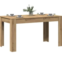vidaXL Eettafel - Artisanaal eiken - Bewerkt hout - 140x74.5x76 cm