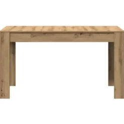 vidaXL Eettafel - Artisanaal eiken - Bewerkt hout - 140x74.5x76 cm