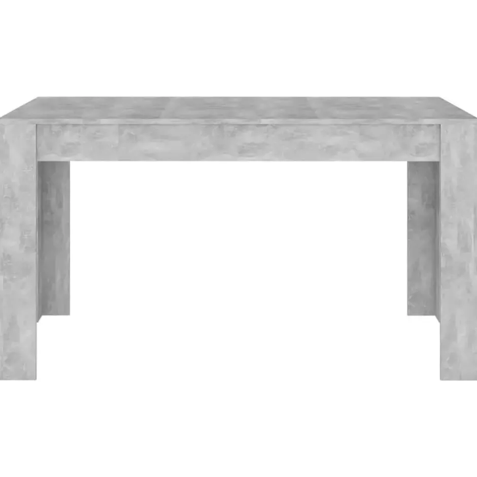 vidaXL Eettafel - Betongrijs - Bewerkt hout - 140x74.5x76 cm
