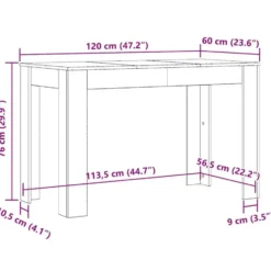 vidaXL - Eettafel - Bruin - Bewerkt hout