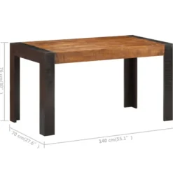 vidaXL - Eettafel - Bruin - Hout - 140 x 70 x 76 cm