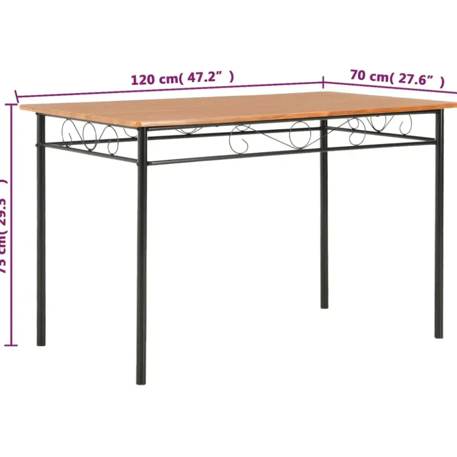 vidaXL - Eettafel - Bruin - MDF