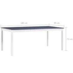 vidaXL - Eettafel - Grijs - Grenenhout - 180 x 90 x 73 cm