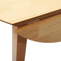 vidaXL Eettafel - Inklapbare tafel - Naturel - Massief rubberhout - 90x90x55 cm