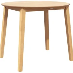 vidaXL Eettafel - Inklapbare tafel - Naturel - Massief rubberhout - 90x90x55 cm