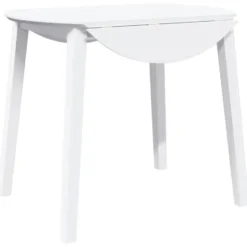 vidaXL Eettafel - Inklapbare tafel - Wit - Massief rubberhout - 90x90x55 cm