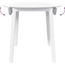 vidaXL Eettafel - Inklapbare tafel - Wit - Massief rubberhout - 90x90x55 cm