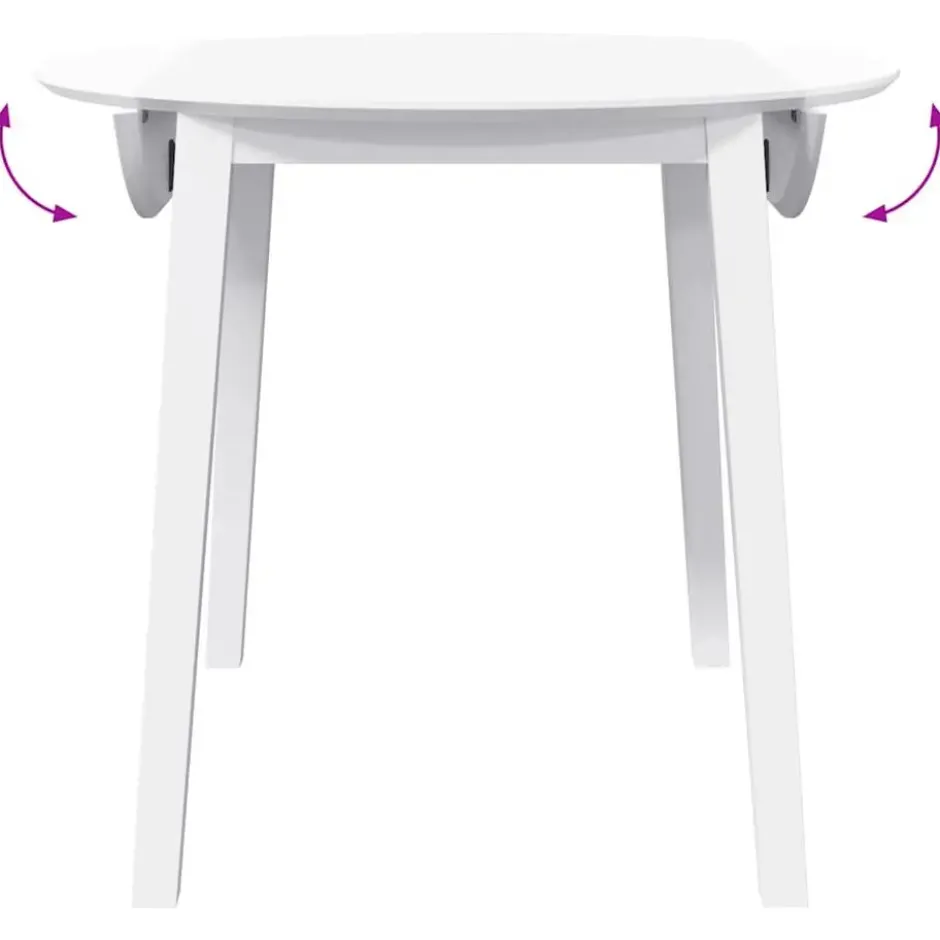 vidaXL Eettafel - Inklapbare tafel - Wit - Massief rubberhout - 90x90x55 cm
