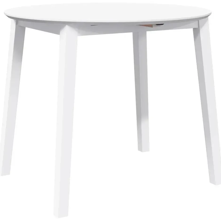 vidaXL Eettafel - Inklapbare tafel - Wit - Massief rubberhout - 90x90x55 cm