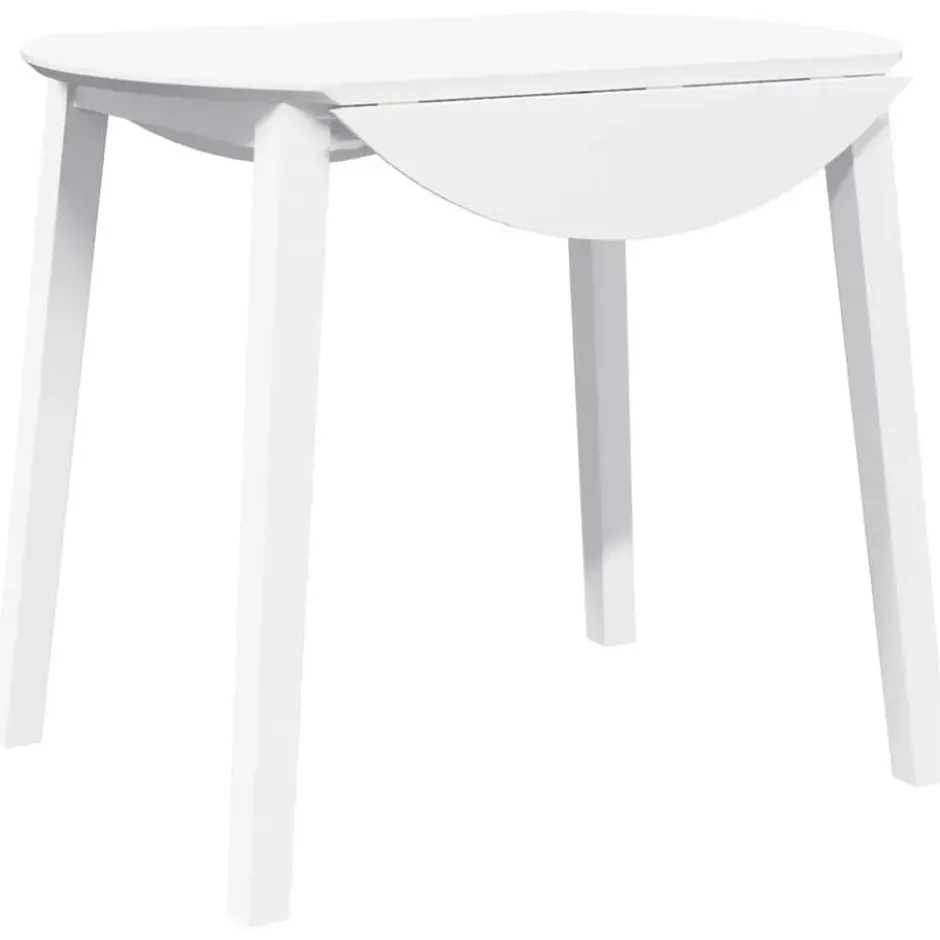 vidaXL Eettafel - Inklapbare tafel - Wit - Massief rubberhout - 90x90x55 cm