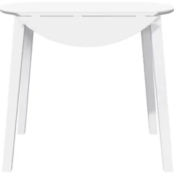 vidaXL Eettafel - Inklapbare tafel - Wit - Massief rubberhout - 90x90x55 cm