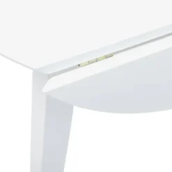 vidaXL Eettafel - Inklapbare tafel - Wit - Massief rubberhout - 90x90x55 cm