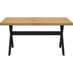 vidaXL Eettafel NOAIN met X-poten - Naturel - Massief grenenhout - 160x90 cm