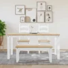 vidaXL Eettafel PANAMA- Rechthoekige tafel - Wit - Grenenhout - 160x80 cm