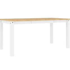 vidaXL Eettafel PANAMA- Rechthoekige tafel - Wit - Grenenhout - 160x80 cm