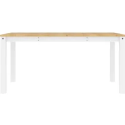 vidaXL Eettafel PANAMA- Rechthoekige tafel - Wit - Grenenhout - 160x80 cm