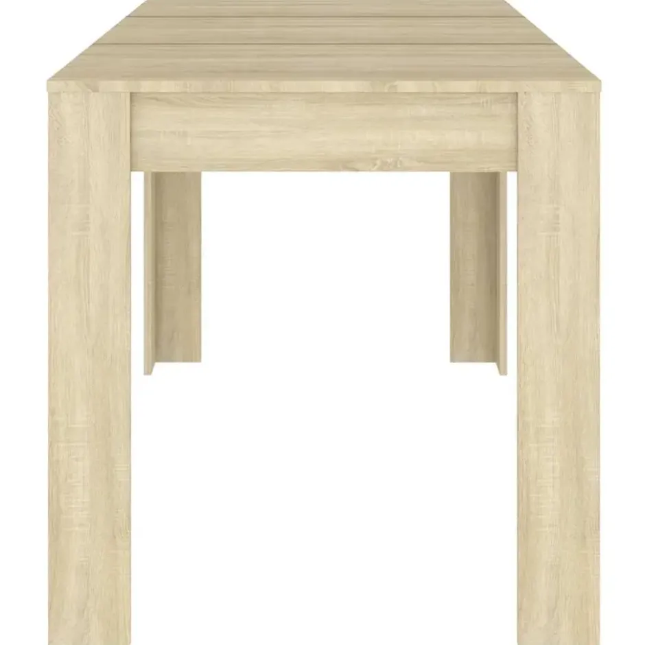 vidaXL Eettafel Rechthoekig – Sonoma Eiken – 140 x 74.5 x 76 cm – Bewerkt Hout