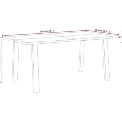 vidaXL Eettafel - Rechthoekige tafel - Massief acaciahout en staal - 150x90 cm