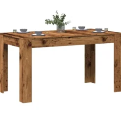vidaXL Eettafel - Rechthoekige tafel - Oud hout - Bewerkt hout - 140x74.5x76 cm
