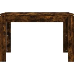 vidaXL Eettafel - Rechthoekige tafel - Gerookt eiken - Bewerkt hout - 120x60 cm