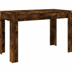 vidaXL Eettafel - Rechthoekige tafel - Gerookt eiken - Bewerkt hout - 120x60 cm