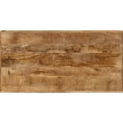 vidaXL Eettafel - Rechthoekige tafel met X-poten - Mangohout&staal - 110x55 cm