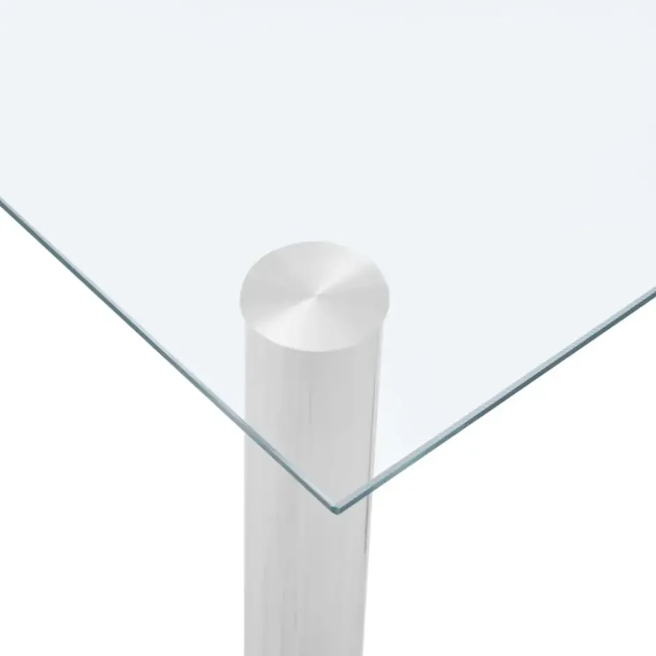 vidaXL - Eettafel - Transparent - Roestvrij staal