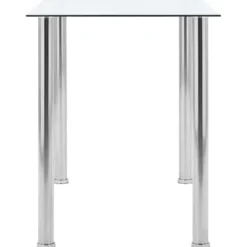 vidaXL - Eettafel - Transparent - Roestvrij staal