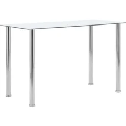 vidaXL - Eettafel - Transparent - Roestvrij staal