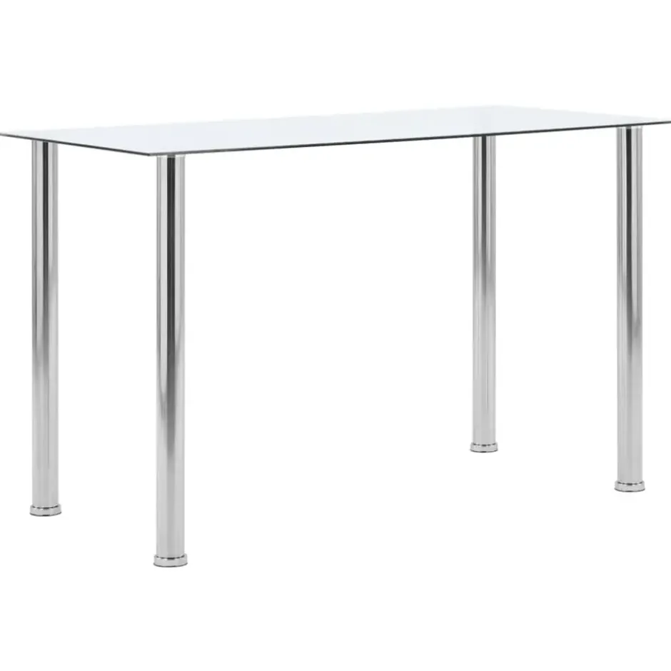 vidaXL - Eettafel - Transparent - Roestvrij staal