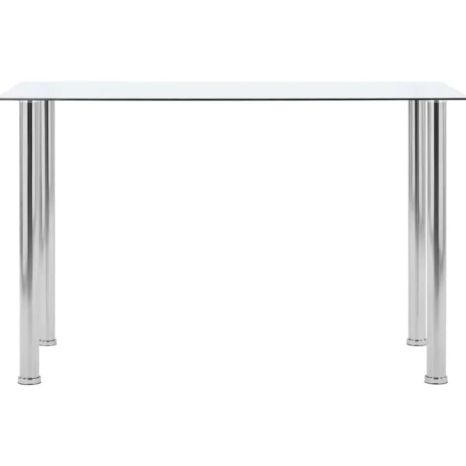 vidaXL - Eettafel - Transparent - Roestvrij staal