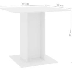 vidaXL - Eettafel - Wit - Bewerkt hout