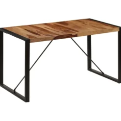 vidaXL Eettafel 140x70x75 cm massief sheeshamhout