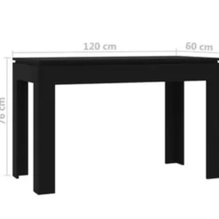 vidaXL - Eettafel - Zwart - Bewerkt hout