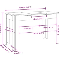 vidaXL - Eettafel - Zwart - Bewerkt hout