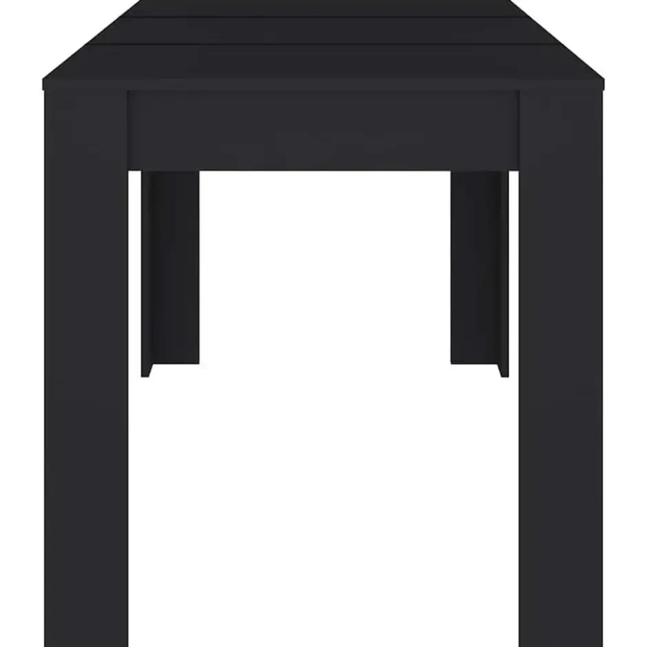 vidaXL Eettafel - Zwart - Bewerkt hout - 140x74.5x76 cm
