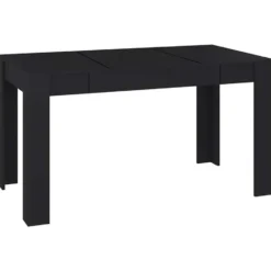 vidaXL Eettafel - Zwart - Bewerkt hout - 140x74.5x76 cm