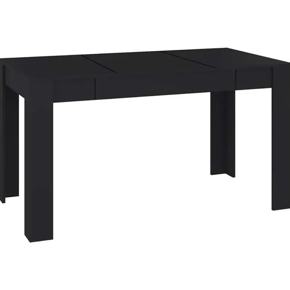vidaXL Eettafel - Zwart - Bewerkt hout - 140x74.5x76 cm