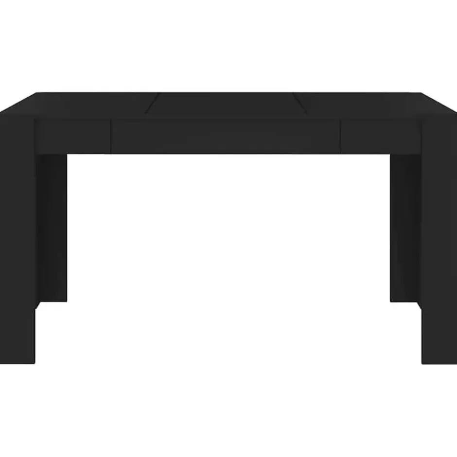 vidaXL Eettafel - Zwart - Bewerkt hout - 140x74.5x76 cm