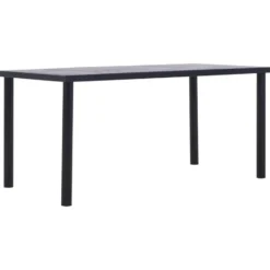 vidaXL - Eettafel - Zwart - MDF - 160 x 80 x 75 cm