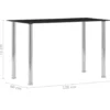 vidaXL - Eettafel - Zwart - Roestvrij staal - 120 x 60 x 75 cm