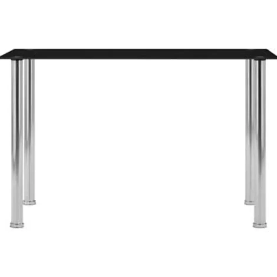 vidaXL - Eettafel - Zwart - Roestvrij staal - 120 x 60 x 75 cm