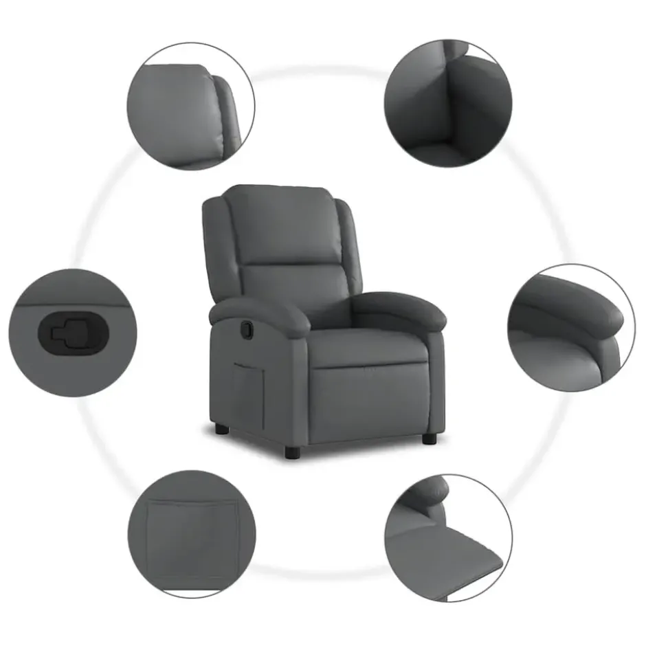 vidaXL - Fauteuil - Grijs - Kunstleer
