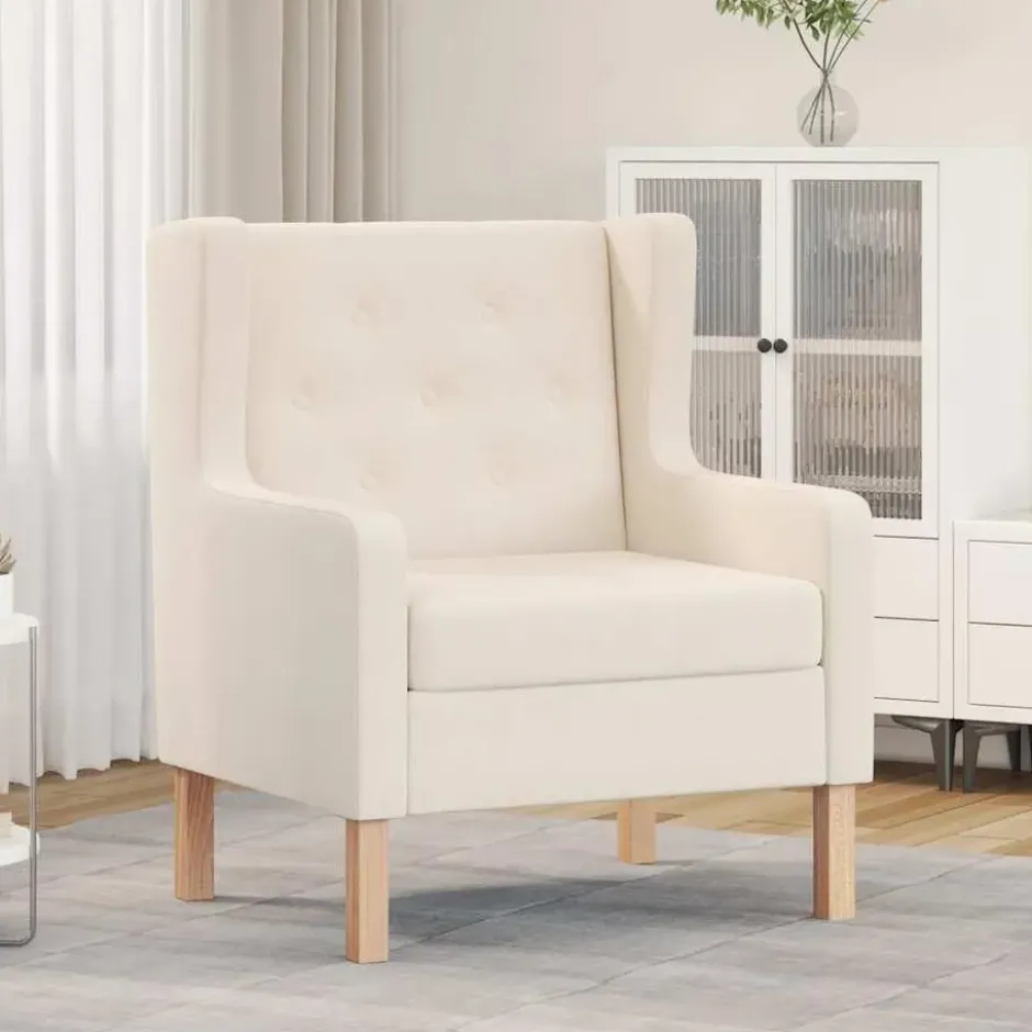 vidaXL - Fauteuil - Wit - Stof