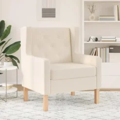 vidaXL - Fauteuil - Wit - Stof