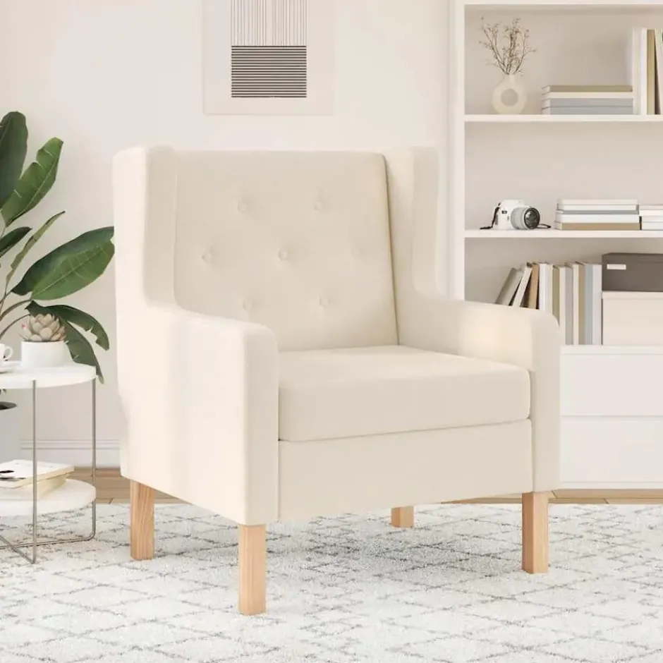 vidaXL - Fauteuil - Wit - Stof