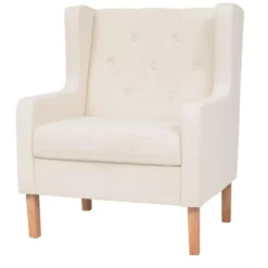 vidaXL - Fauteuil - Wit - Stof