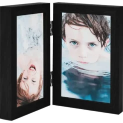 vidaXL - Fotolijst - Zwart - MDF - 2 x (21 x 29.7 cm)
