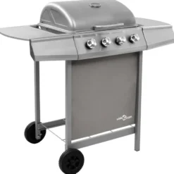 vidaXL - Gasbarbecue-grill - Zilver - Staal