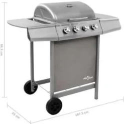vidaXL - Gasbarbecue-grill - Zilver - Staal